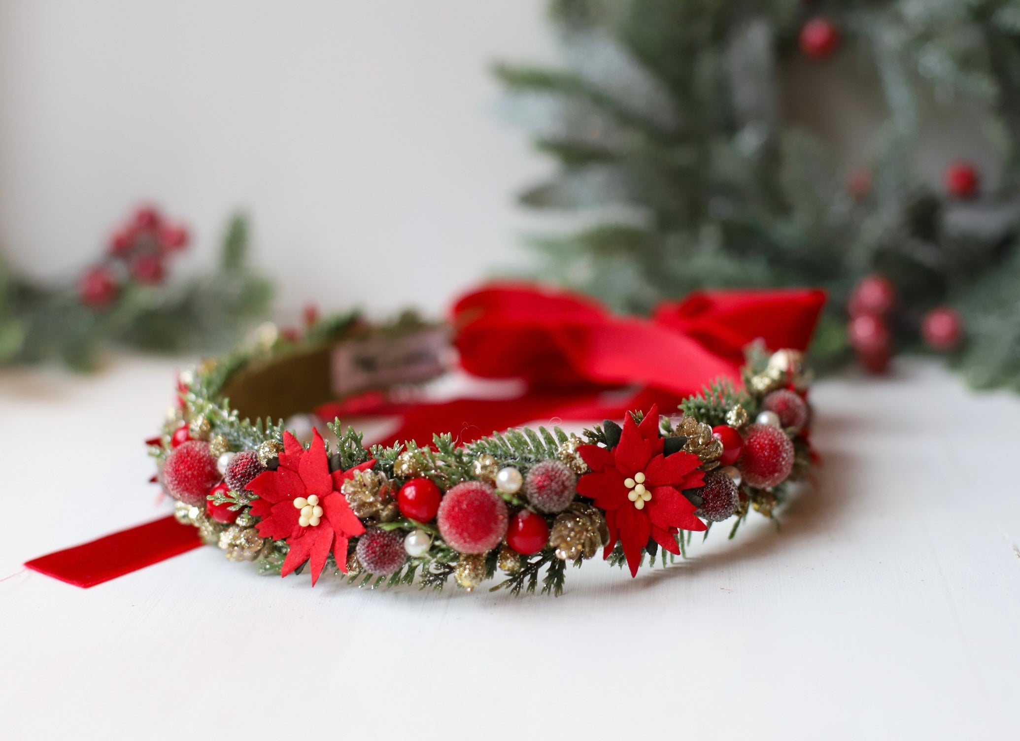 Red Poinsettia Halo